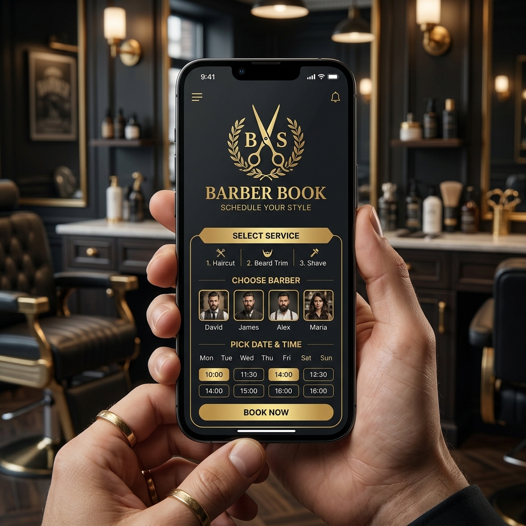 Diseño de App de reservas de Peluquería Carlos Romero